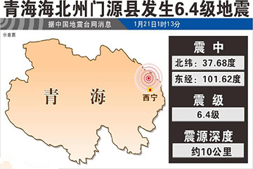青海北州门源县发生6.4级地震，西宁等城市震感强烈