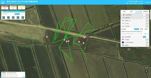 “RUNET系统”可以实时显示无人机的飞行轨迹