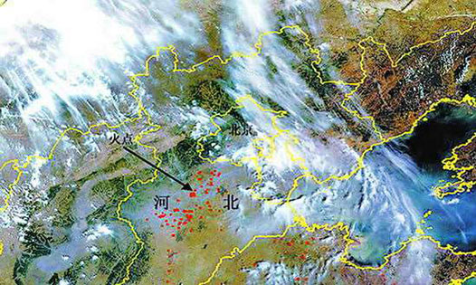 河北麦秆焚烧的卫星遥感监测图片