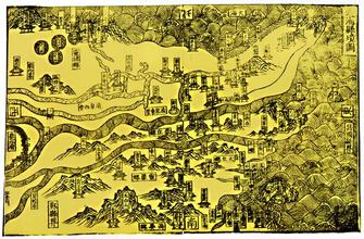 北宋《定海县境图》，标注出湖海、岛屿、桥闸、港口、津渡、船坞等要素