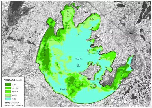 国家禁止开发区——太湖水体叶绿素a 浓度(2015 年6 月12 日)